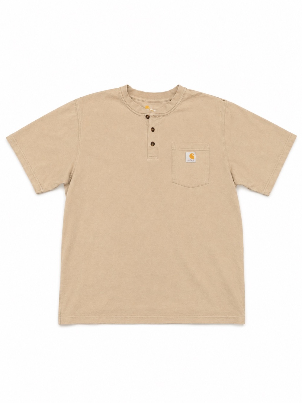 Carhartt Short Sleeve Henley Pocket Tee - Beige Khaki